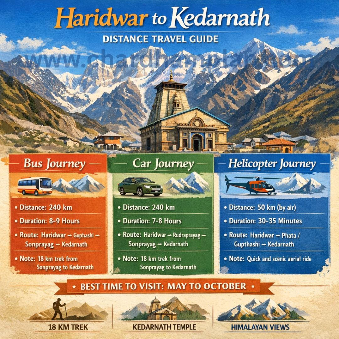 Haridwar to Kedarnath Distance