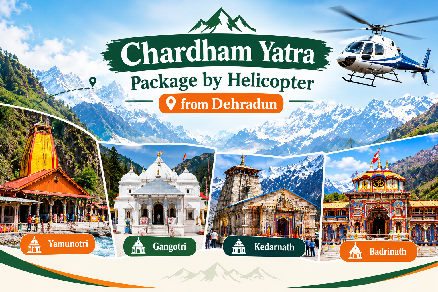 Chardham Yatra Package by Helicopter from Dehradun
