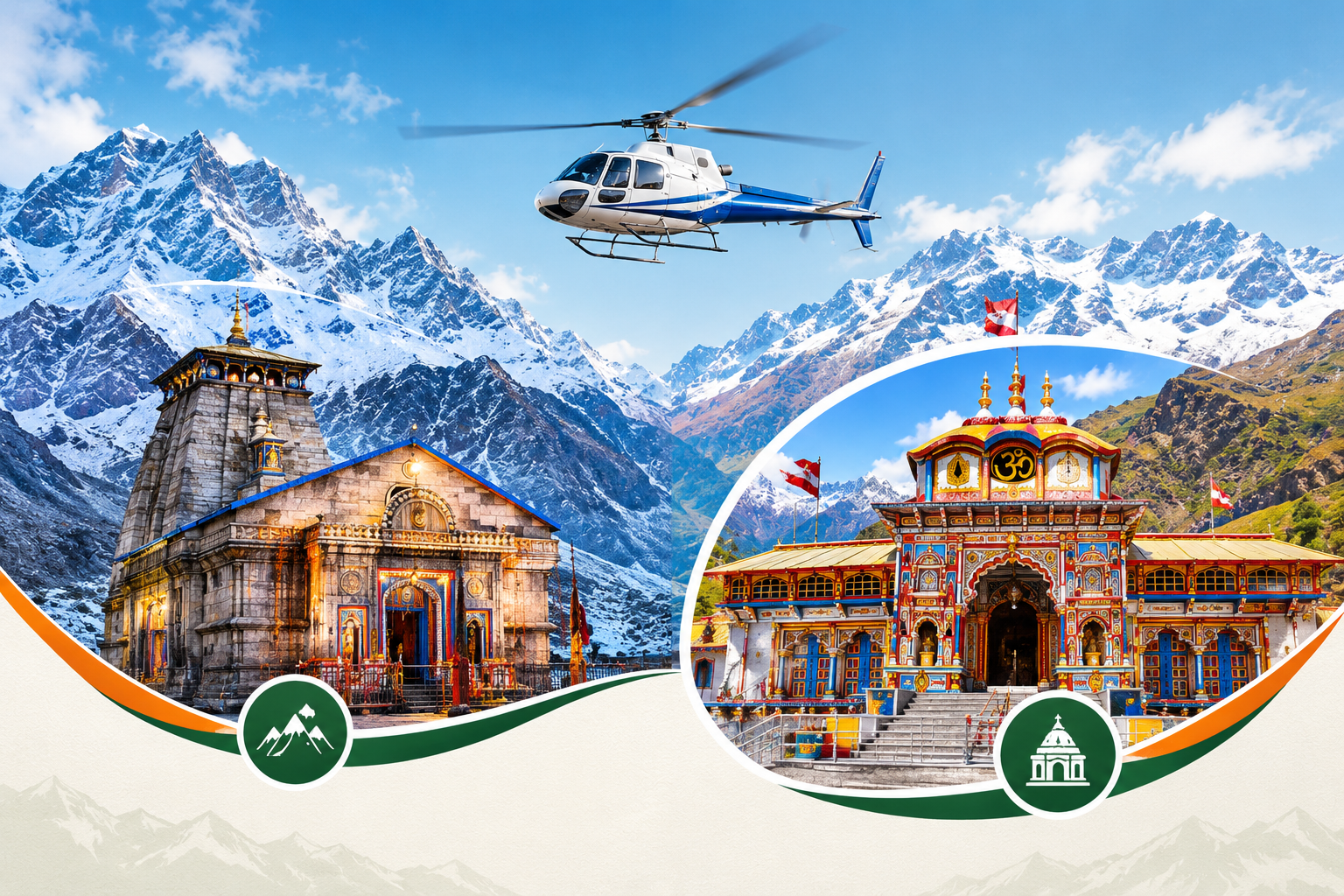 Kedarnath and Badrinath Yatra by Helicopter