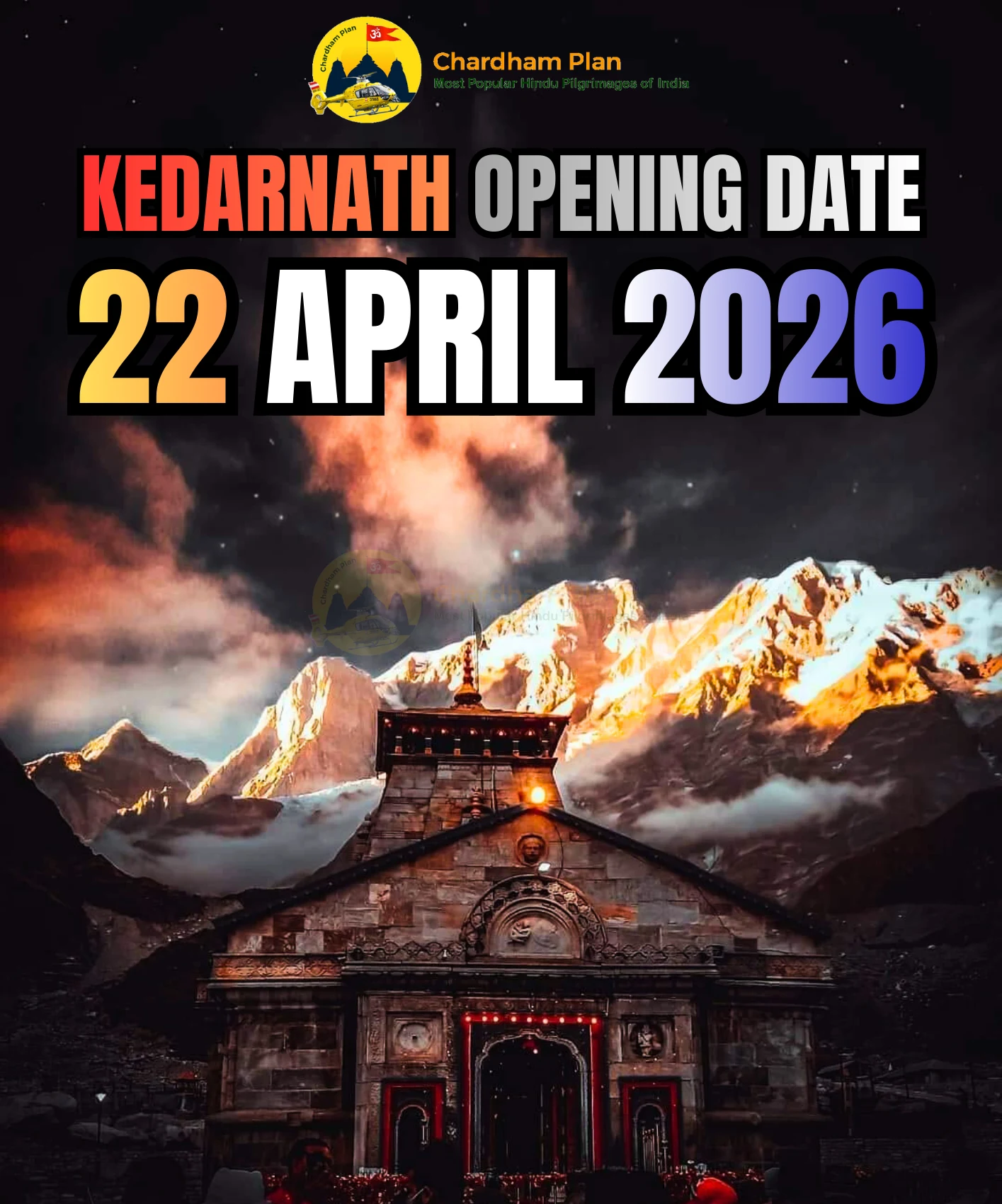 Kedarnath Temple in April 2026 – opening season view